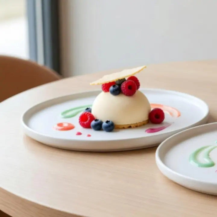 Moderní dezerty servírované v restauraci Bohemiora