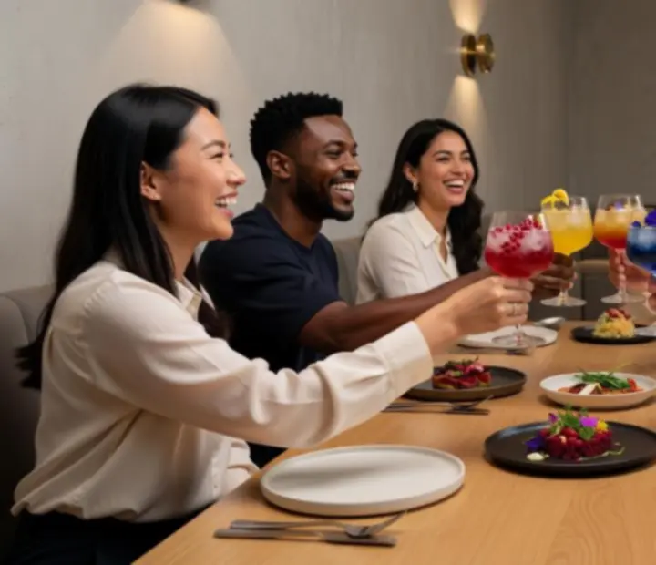 Hosté si připíjejí v restauraci Bohemiora