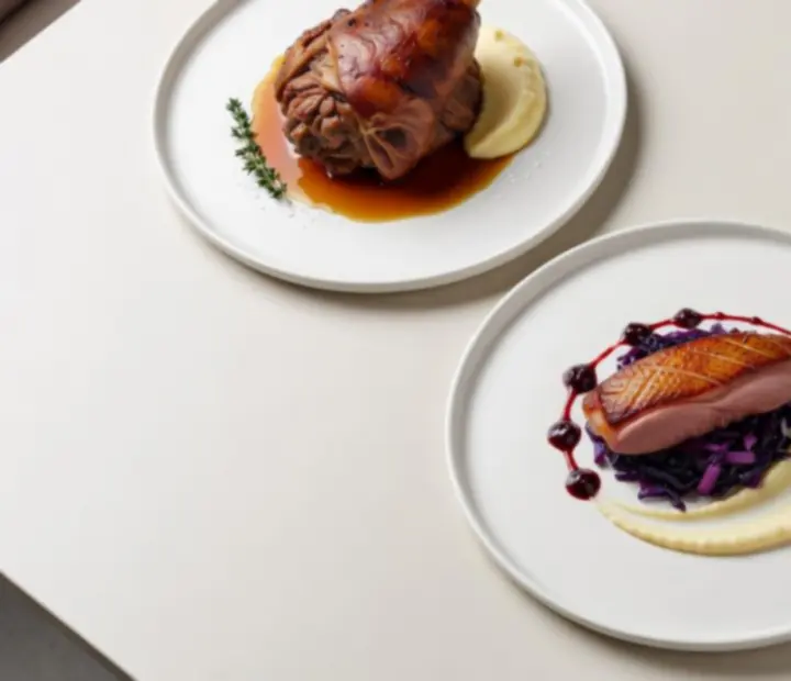 Výběr moderních hlavních chodů v restauraci Bohemiora