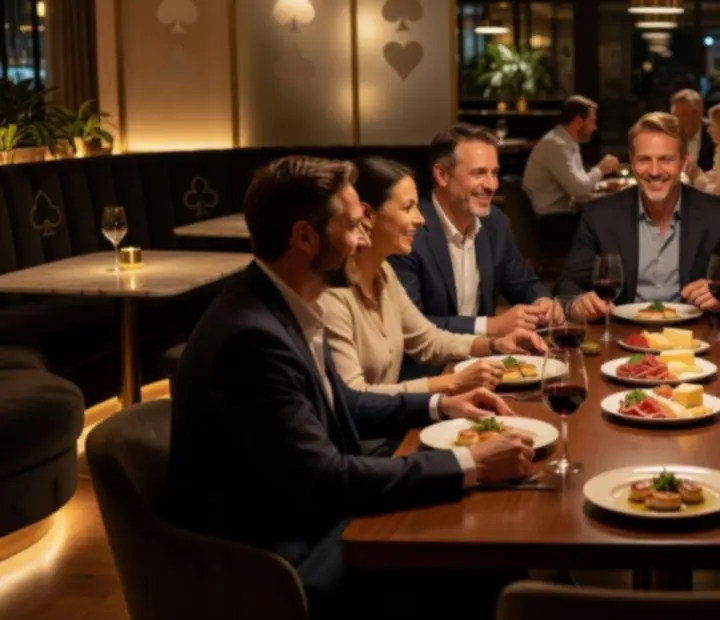 Společenský offline pokerový večer v restauraci Bohemiora se zaměřením na gastronomický zážitek